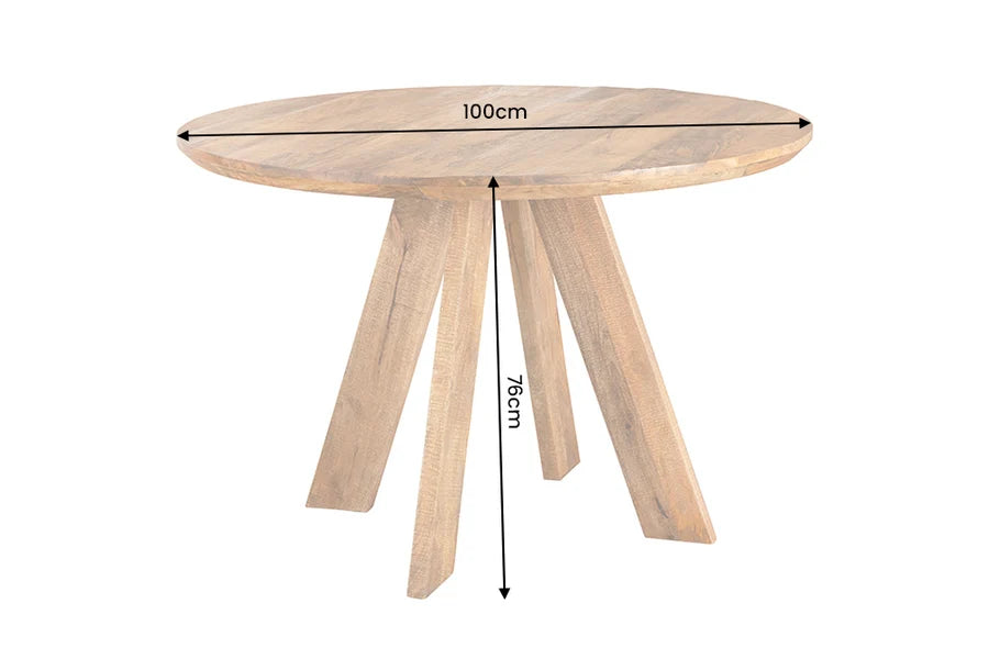 ART WOOD dining table 100cm round mango wood brown