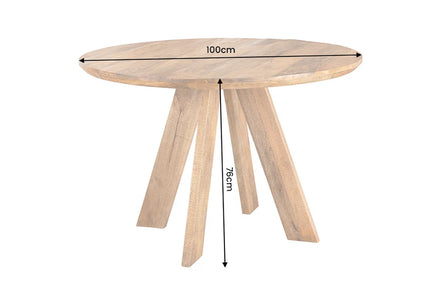 ART WOOD dining table 100cm round mango wood brown