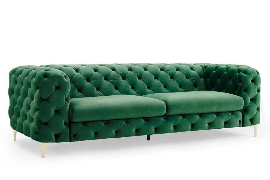 Kanapé MODERN BAROCK 240 cm bársony smaragdzöld