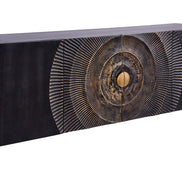 Komód GOLDEN SUNSET 180 cm 3D függesztett mangófa fekete