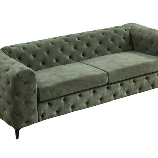 Kanapé MODERN BAROCK 235 cm 3 személyes bársony sötétzöld