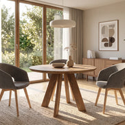 ART WOOD dining table 100cm round mango wood brown