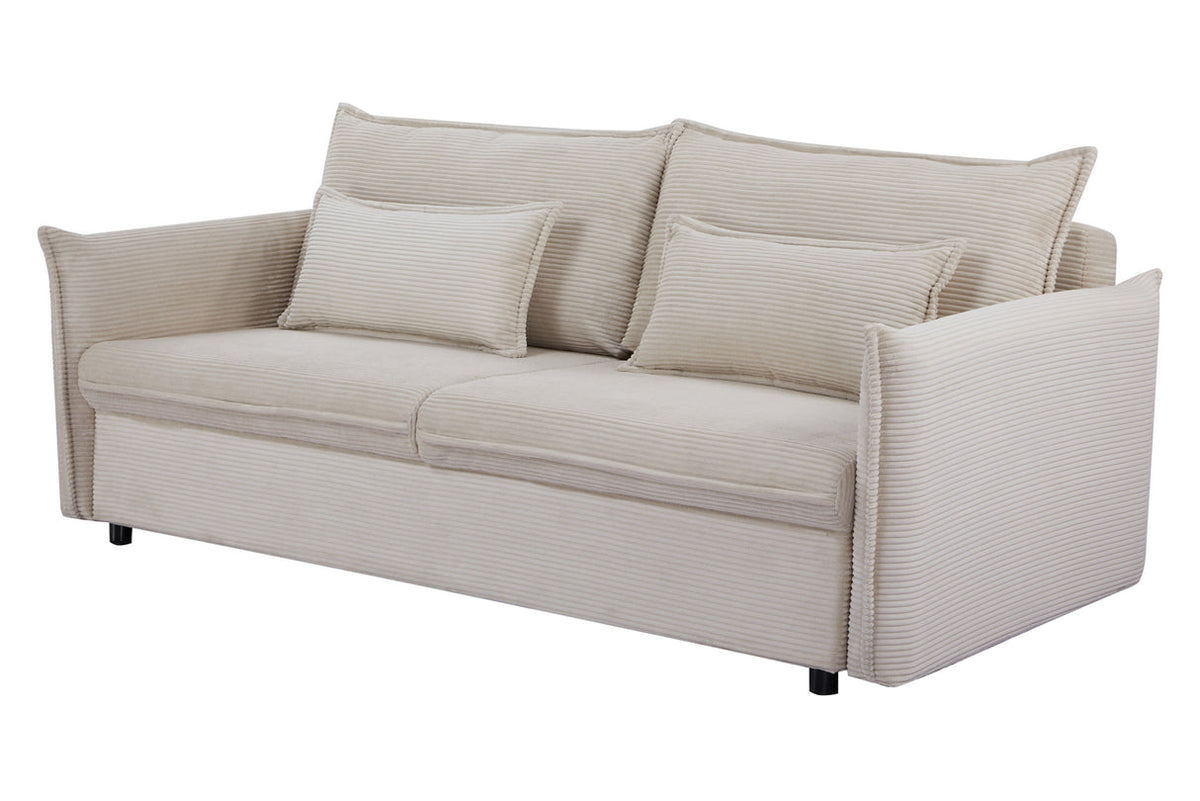 APARTMENT sofa bed 215 cm 3-seater corduroy beige