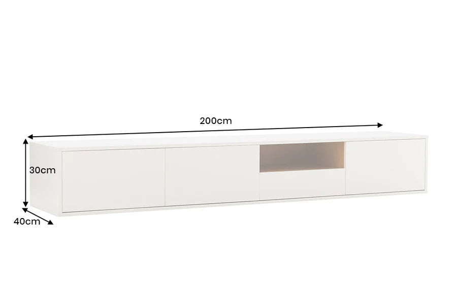 Loft függesztett TV-szekrény, 200 cm