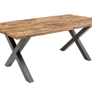 BARRACUDA dining table 220cm X-legs natural w/o glass top