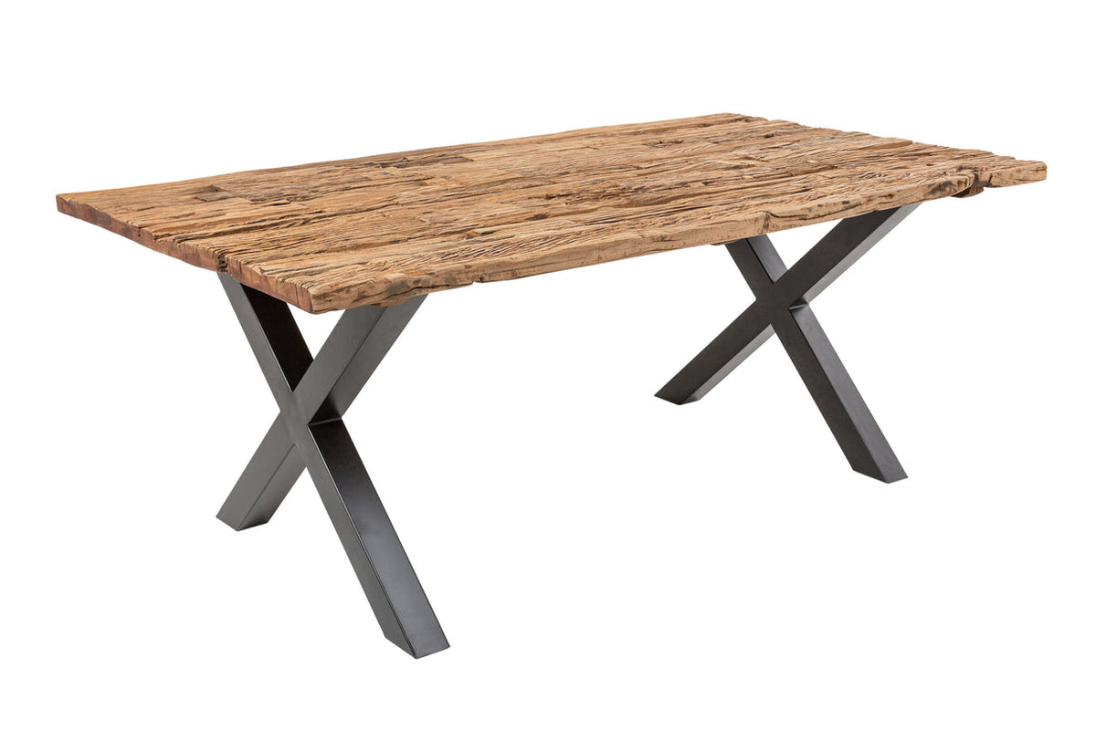 BARRACUDA dining table 220cm X-legs natural w/o glass top