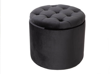 Lábtartó MODERN BAROCK STORAGE 50 cm bársony fekete