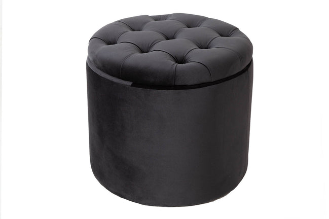Lábtartó MODERN BAROCK STORAGE 50 cm bársony fekete