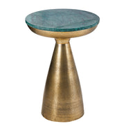 Side Table ELEMENTS 40cm gold with removable marble top green