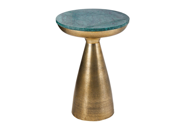 Side Table ELEMENTS 40cm gold with removable marble top green