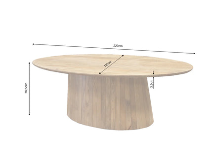 Étkezőasztal ART DECO 220 cm ovális asztallap mangófa