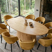 Étkezőasztal ART DECO 220 cm ovális asztallap mangófa