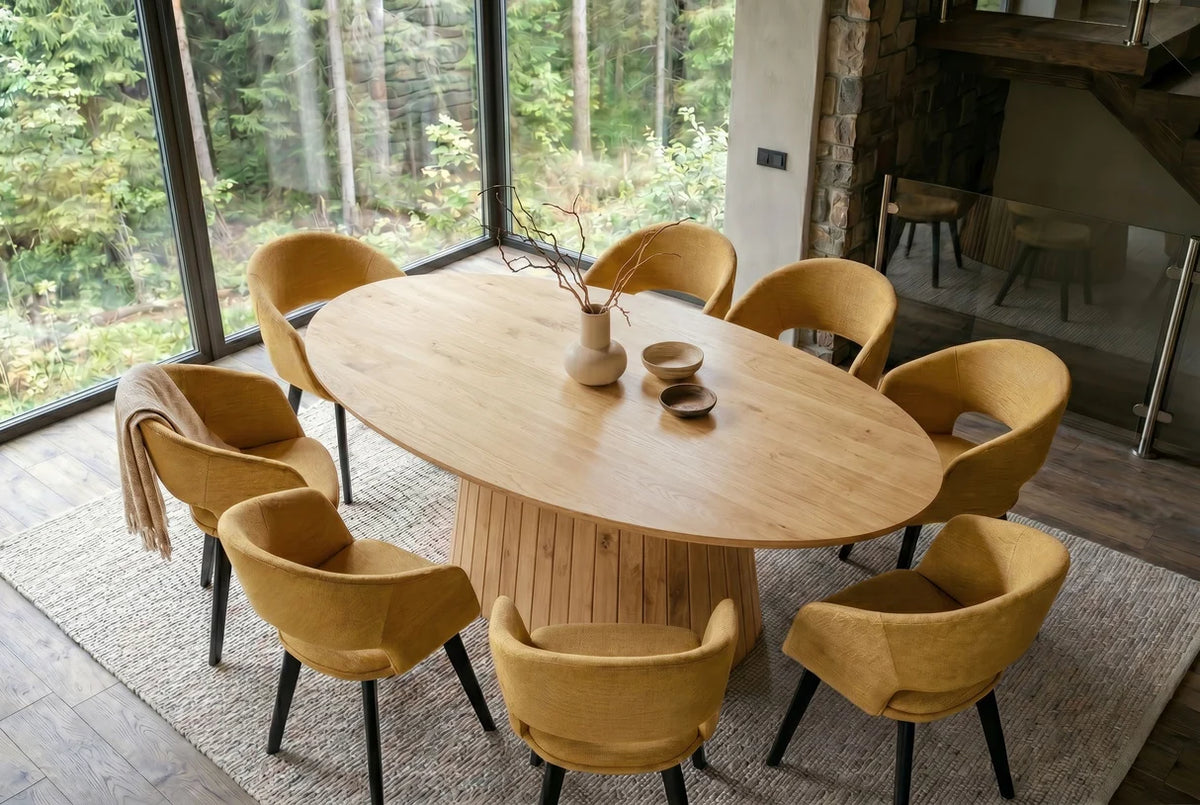 Étkezőasztal ART DECO 220 cm ovális asztallap mangófa