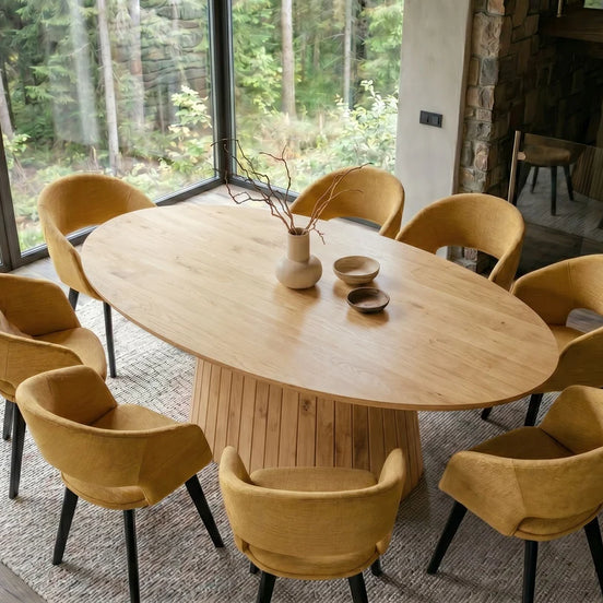 Étkezőasztal ART DECO 220 cm ovális asztallap mangófa