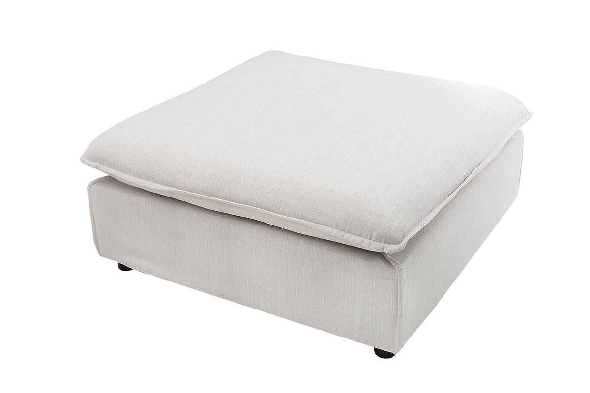 Lábtartó HEAVEN 100 cm texturált szövet linen natúr levehető huzat