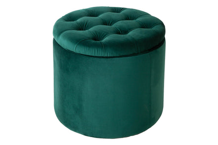 Lábtartó MODERN BAROCK STORAGE 50 cm bársony smaragdzöld