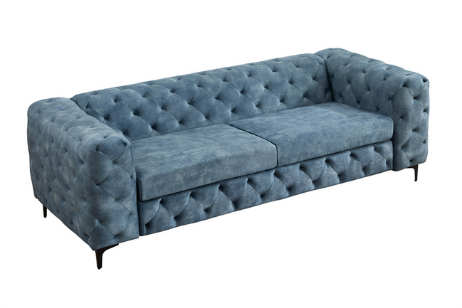 Kanapé MODERN BAROCK 235 cm 3 személyes bársony petrolkék