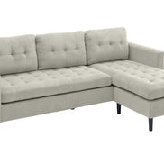 STOCKHOLM corner sofa 220 cm 3-seater spring core corduroy grey-beige