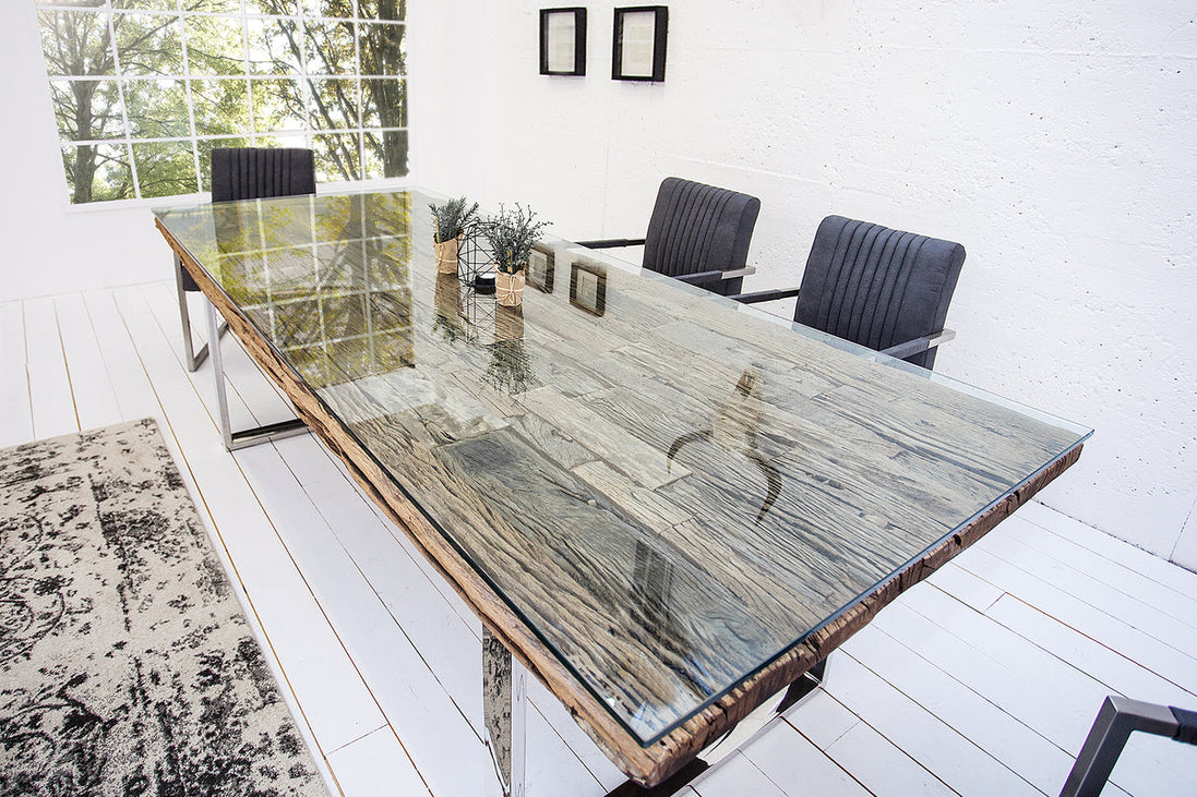 Glass plate 240x100cm for dining tables 12mm tempered glass