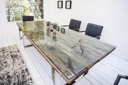 Glass plate 240x100cm for dining tables 12mm tempered glass
