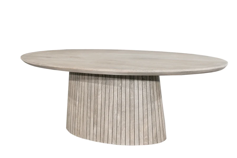 Étkezőasztal ART DECO 220 cm ovális asztallap füstszürke mangófa