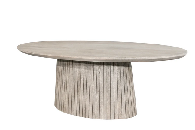 Étkezőasztal ART DECO 220 cm ovális asztallap füstszürke mangófa