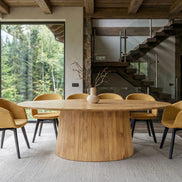 Étkezőasztal ART DECO 220 cm ovális asztallap mangófa