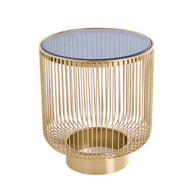 Coffee table VARIATION 40cm gold with black glass