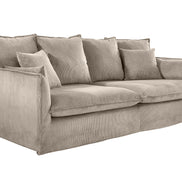 HEAVEN sofa 200 cm 3-seater spring core removable cover corduroy greyish-beige