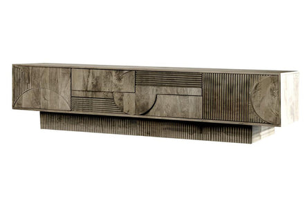 ART DECO TV Stand 200cm 3D mango wood grey