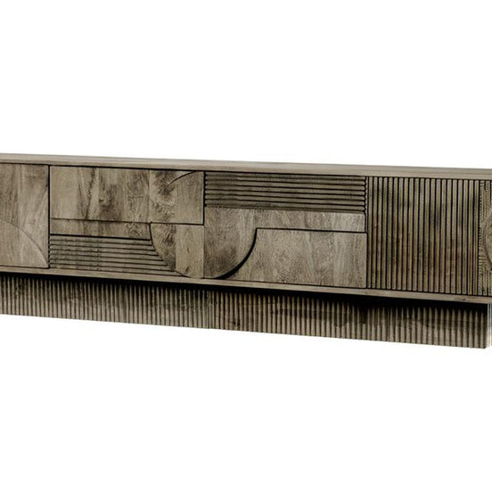 TV-szekrény ART DECO 200 cm 3D mangófa szürke