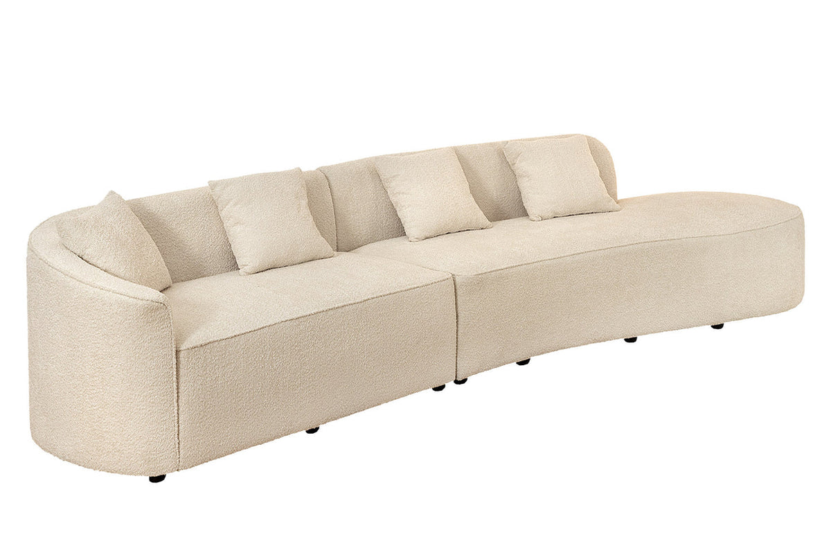 Kanapé ATELIER L 330 cm háromszemélyes XXL buklé bézs