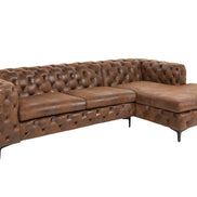 MODERN BAROCK corner sofa 275 cm microfiber antique brown