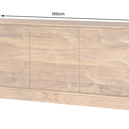 DESERT 160 cm natúr akácfa komód, 3D mintázattal