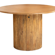 TRES CHIC Dining Table Ø 120 cm round natural mango wood with storage