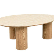 ORGANIKO coffee table 110cm natural ceramic look w/ oak wood look frame
