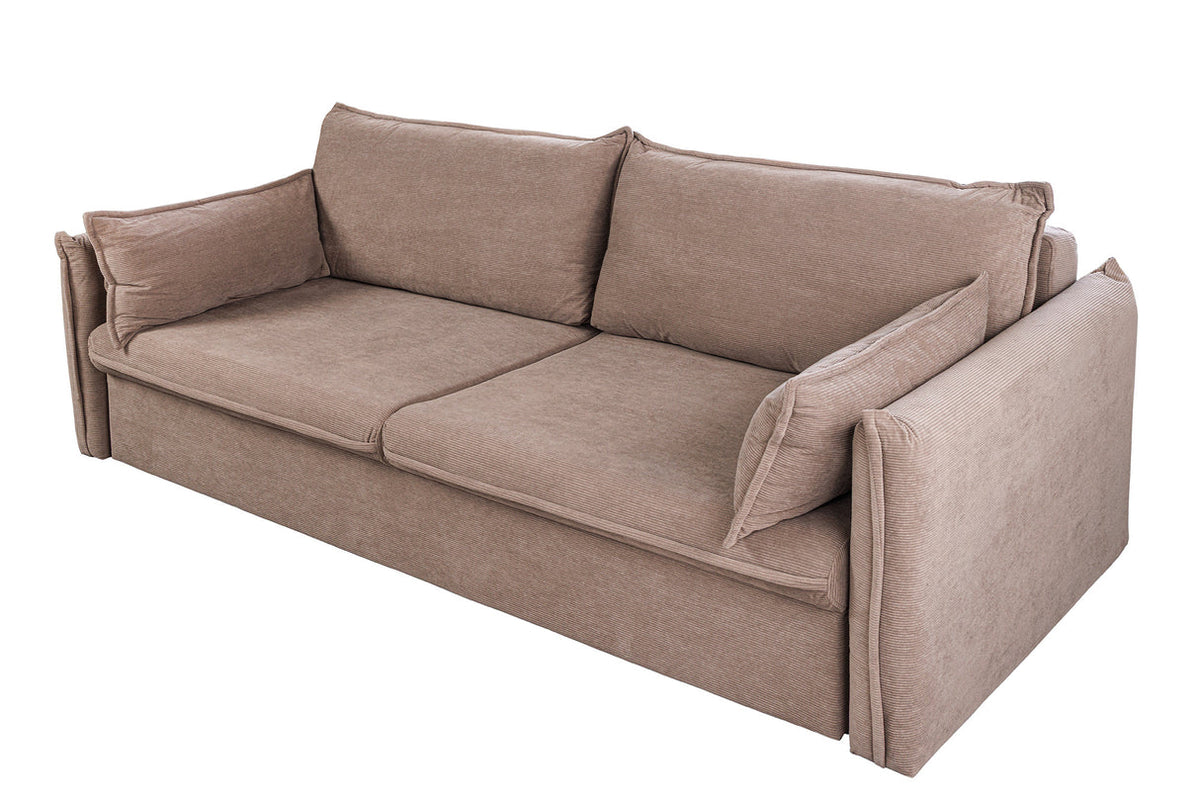 APARTMENT sofa bed 215 cm 3-seater corduroy taupe