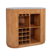 TRES CHIC bar table 120 cm mango wood natural with white marble top