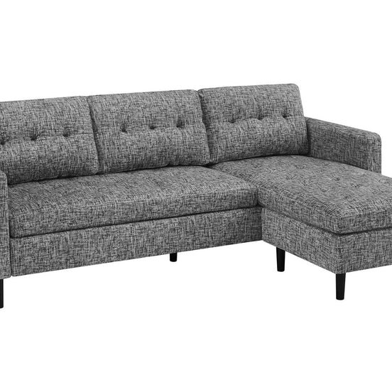 Sarokkanapé STOCKHOLM 220 cm 3 személyes rugós mag texturált szövet szürke