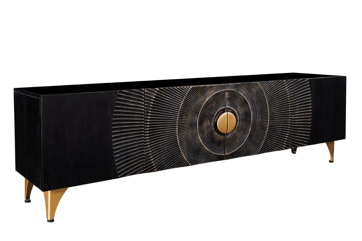 TV-szekrény GOLDEN SUNSET 180 cm 3D mangófa fekete