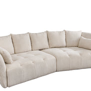 Kanapé ROYAL 295 cm XL rugós mag levehető huzat buklé pezsgő-bézs