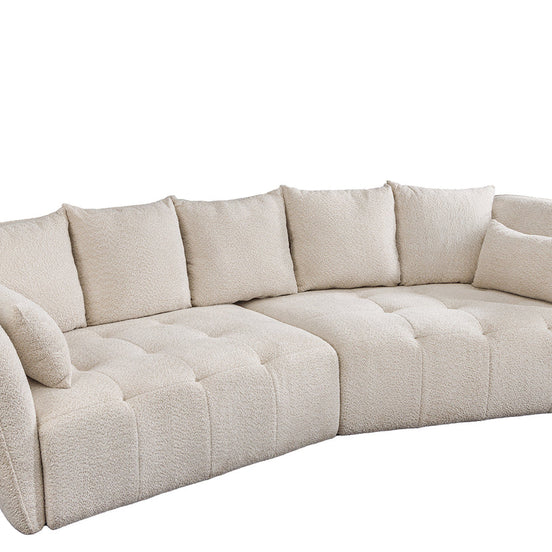 Kanapé ROYAL 295 cm XL rugós mag levehető huzat buklé pezsgő-bézs