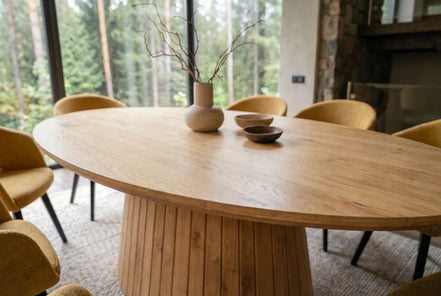Étkezőasztal ART DECO 220 cm ovális asztallap mangófa