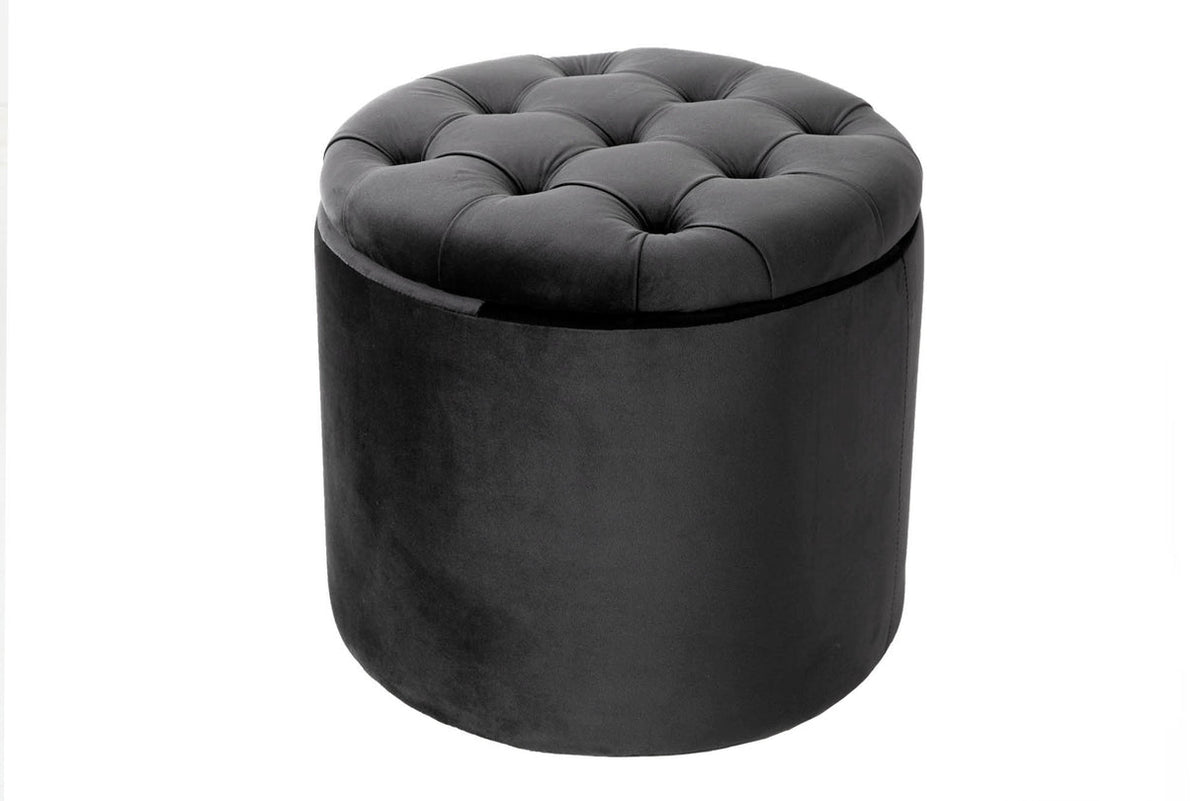 Lábtartó MODERN BAROCK STORAGE 50 cm szürke bársony