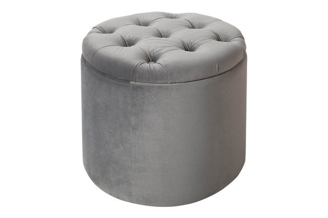 Lábtartó MODERN BAROCK STORAGE 50 cm bársony ezüst