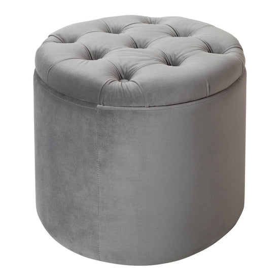 Lábtartó MODERN BAROCK STORAGE 50 cm bársony ezüst