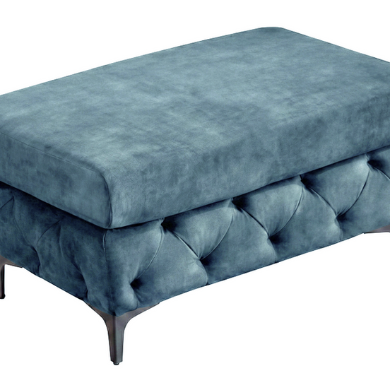 Lábtartó MODERN BAROCK 95 cm bársony petrolkék