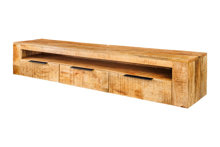 IRON CRAFT TV unit 160 cm wall-mounted mango wood natural