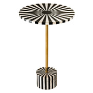 Side Table HARMONY NATURE 55cm bone inlay black white