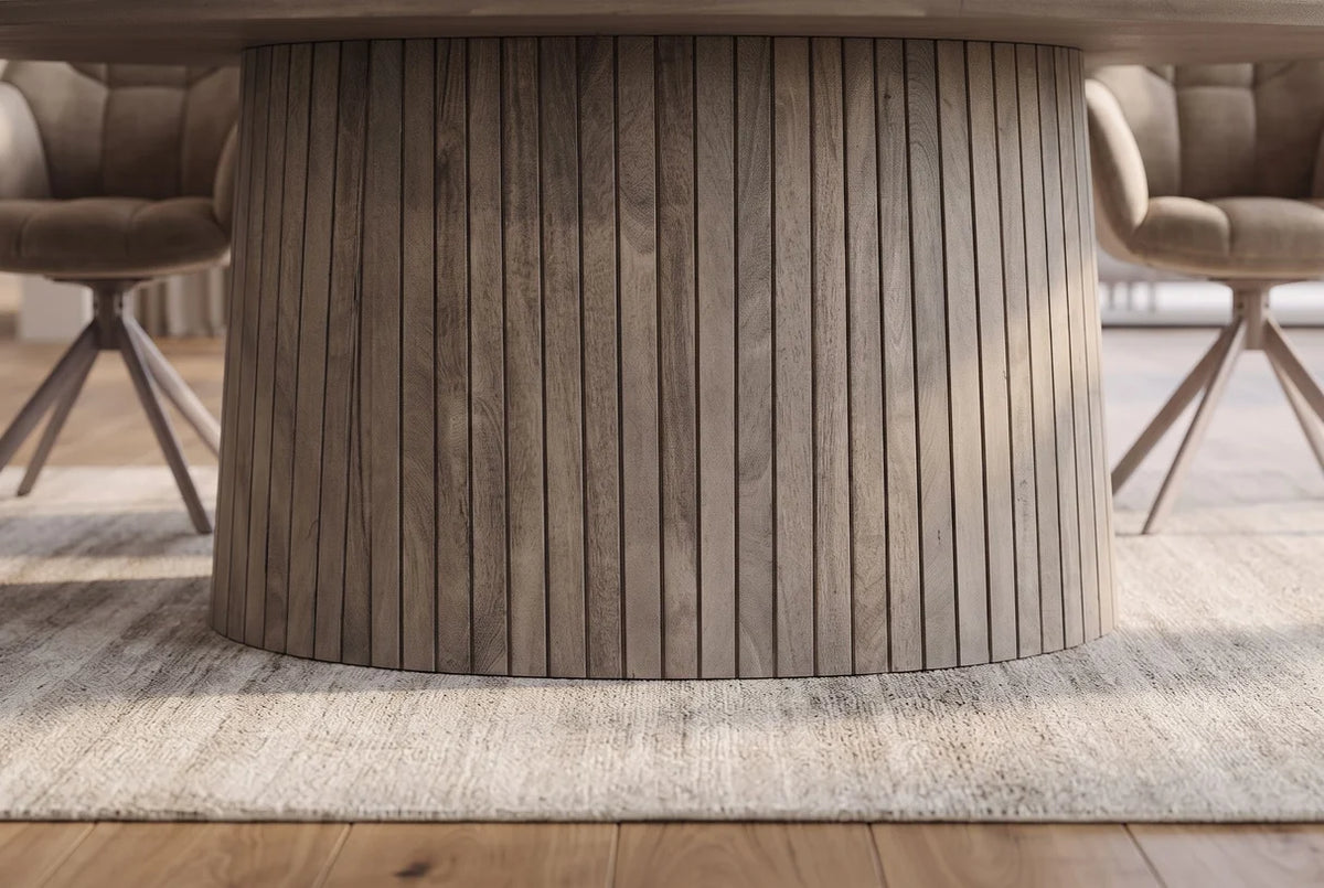 Étkezőasztal ART DECO 220 cm ovális asztallap füstszürke mangófa
